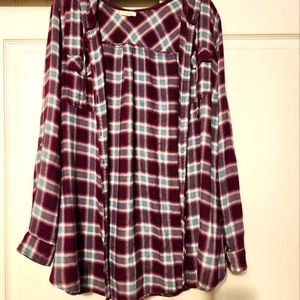 Maurices plaid hooded flannel